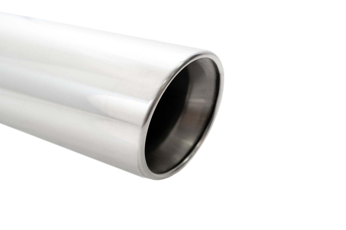Universal 3" to 4" VIP Exhaust Tips "Blast Pipes" Style - Single - Straight With Angled Rolled Tip - Muffled - LWT-UT-S4-V3 - Image 2