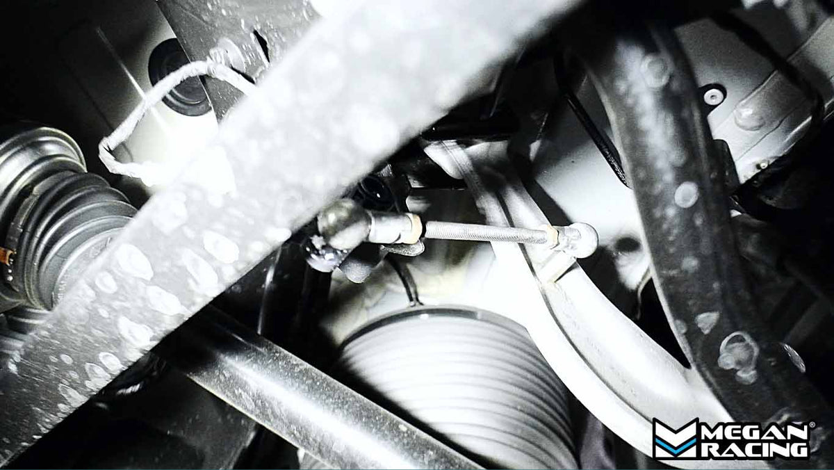 Megan Racing MRC-AU-0101 lowering links with 10 mm ball-cup sockets and adjustment studs