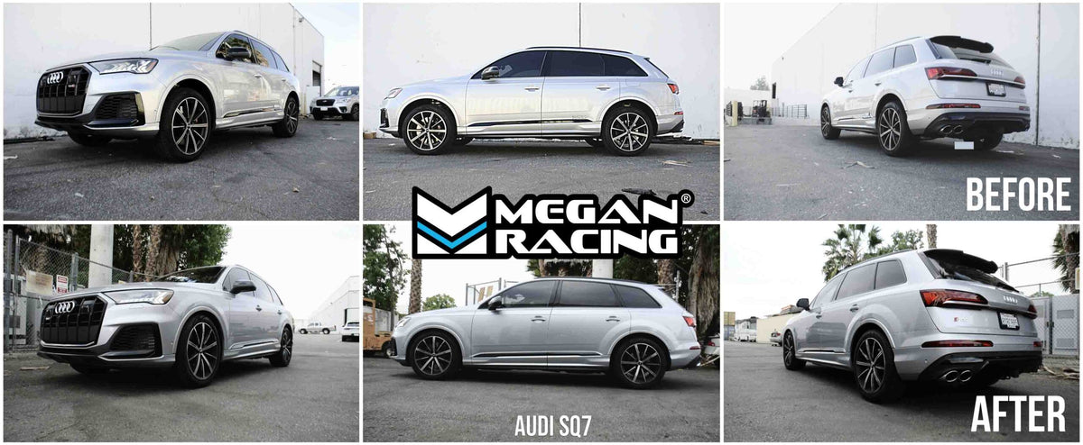 Megan Racing air suspension lowering links installed on a compatible ride-height sensor